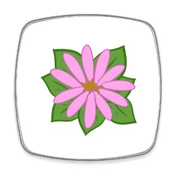 Plantes Feuilles Naturelles Fleur Rose - Magnet carré - blanc - Devant