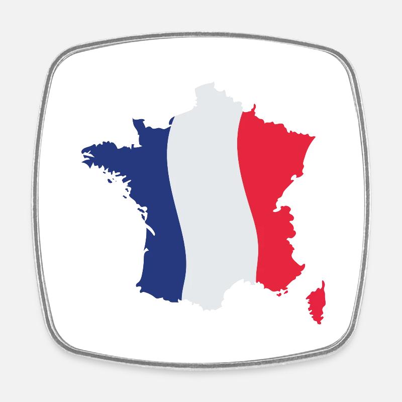 France Map - Square fridge magnet - white