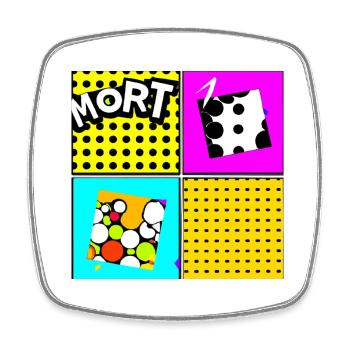 Pop art - Viereckiger Kühlschrankmagnet - Weiß - Vorne