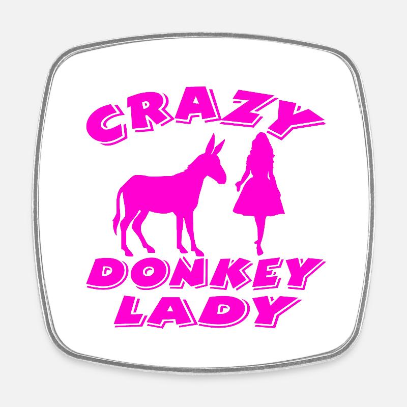 Donkey - Square fridge magnet - white