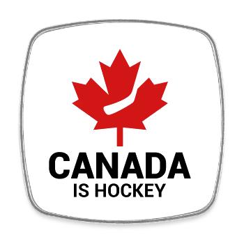 CANADA IS HOCKEY AHORNBLATT - Viereckiger Kühlschrankmagnet - Weiß - Vorne