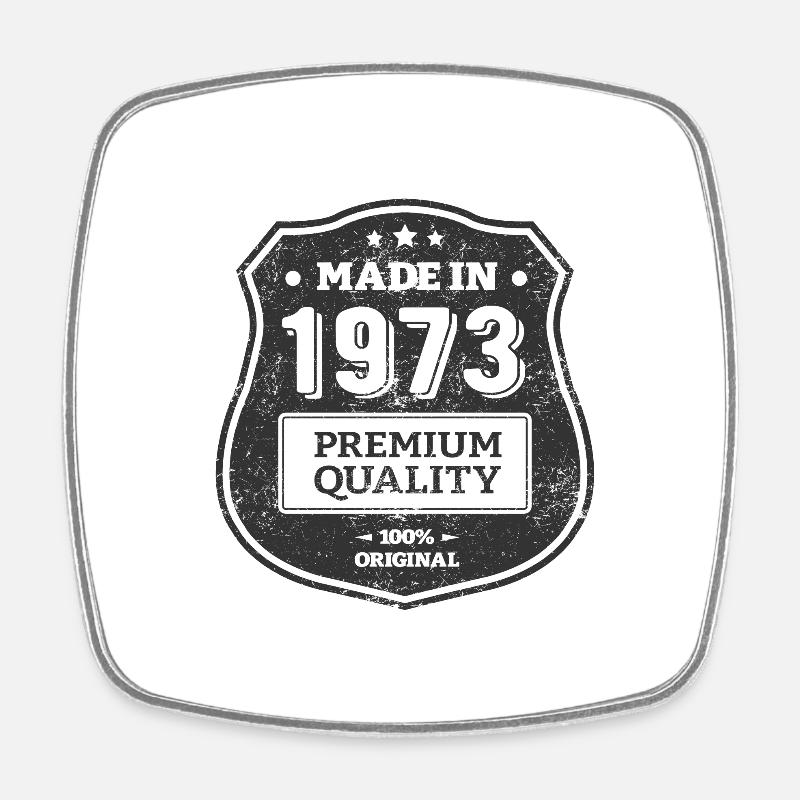 MADE IN 1973 - Square fridge magnet - white
