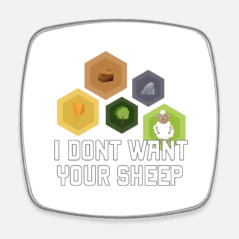 I don't want your sheep - Square fridge magnet - white