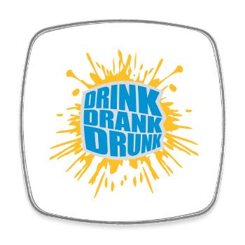 drink drank drunk Zitat - Viereckiger Kühlschrankmagnet - Weiß - Vorne