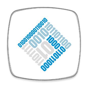Binary Code Program Language - Square fridge magnet - white - Front