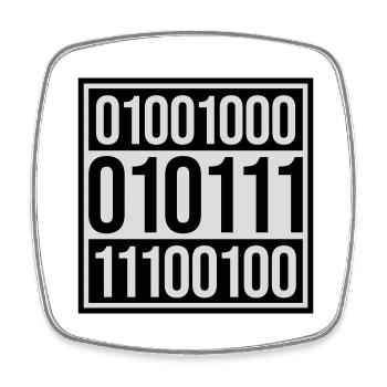 Binary Code Program Language - Square fridge magnet - white - Front