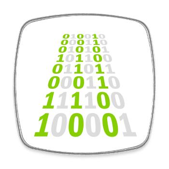 Binär Code Programm Sprache - Viereckiger Kühlschrankmagnet - Weiß - Vorne