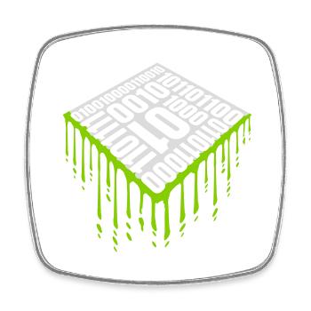 Binary Code Program Language - Square fridge magnet - white - Front