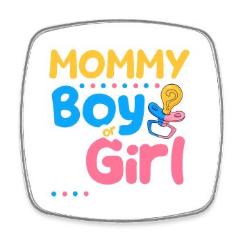 Pink or Blue Mommy Loves You Best Mom Ever - Square fridge magnet - white - Front