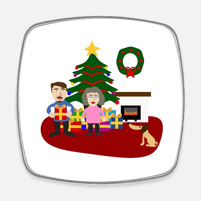 A gift for Christmas - Square fridge magnet - white