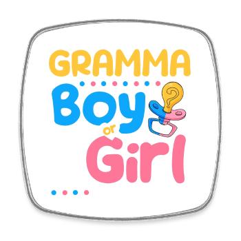 Pink or Blue Gramma Loves You Best Grandma Ever - Square fridge magnet - white - Front