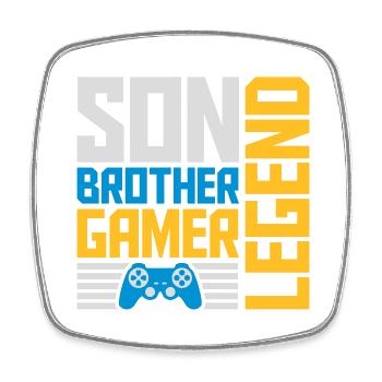 son brother gamer legend - Viereckiger Kühlschrankmagnet - Weiß - Vorne