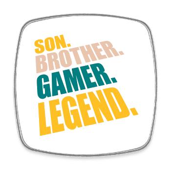 son brother gamer legend - Viereckiger Kühlschrankmagnet - Weiß - Vorne