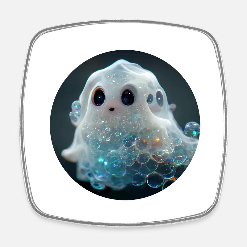 Adorable Soap Bubble Ghost - Magnet carré - blanc