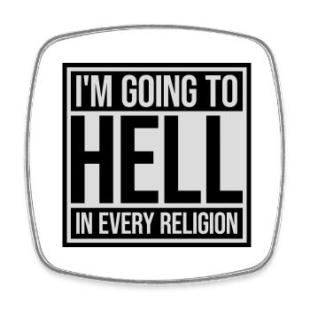 im going to hell - Viereckiger Kühlschrankmagnet - Weiß - Vorne