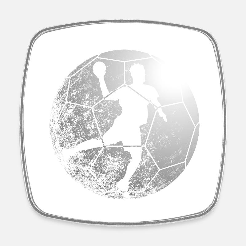 Balonmano - Imán de nevera cuadrado - blanco
