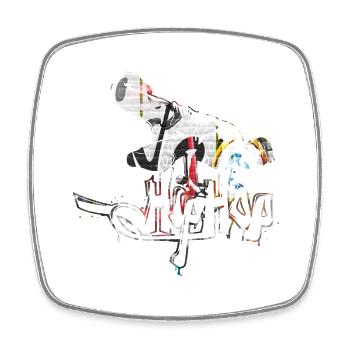 Hip hop Musique blues pop rock dance breakdance - Magnet carré - blanc - Devant
