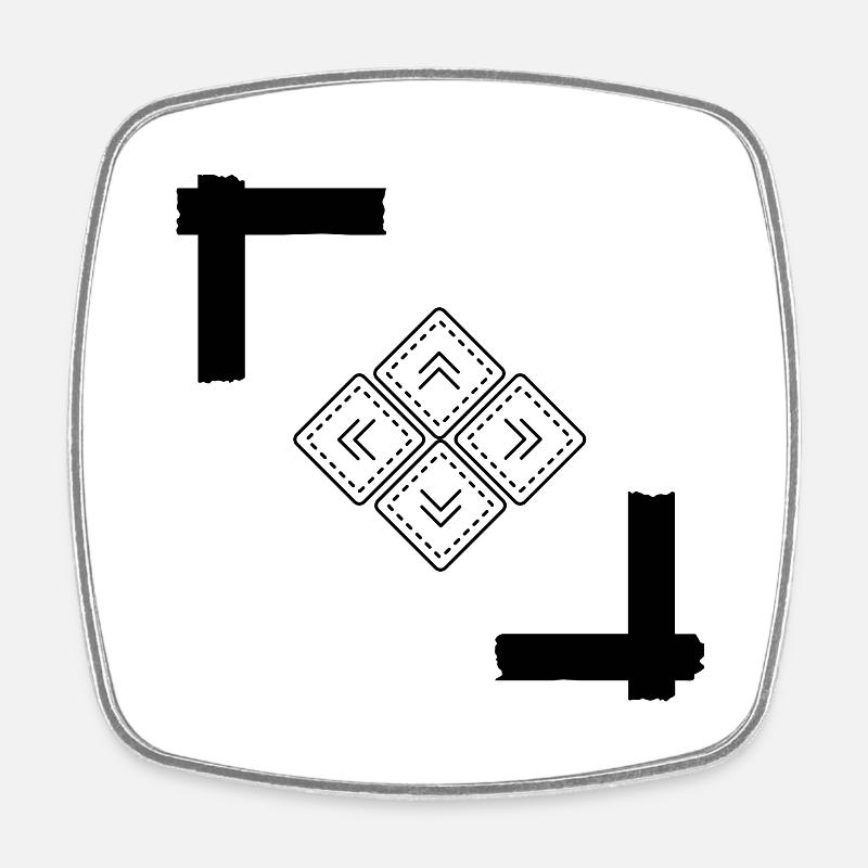 Modern and simple - Square fridge magnet - white
