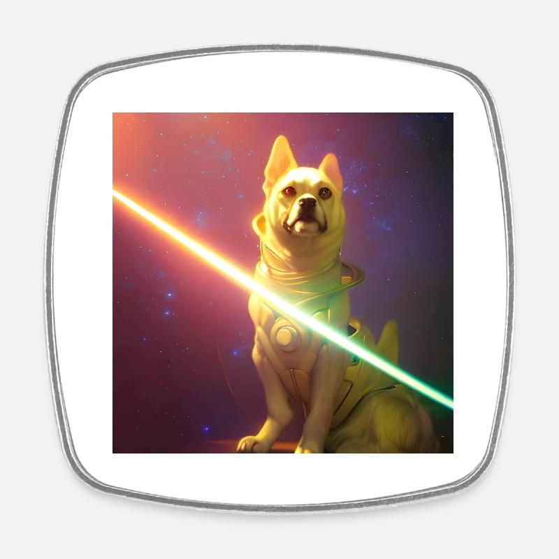 The Universe Dog - Square fridge magnet - white
