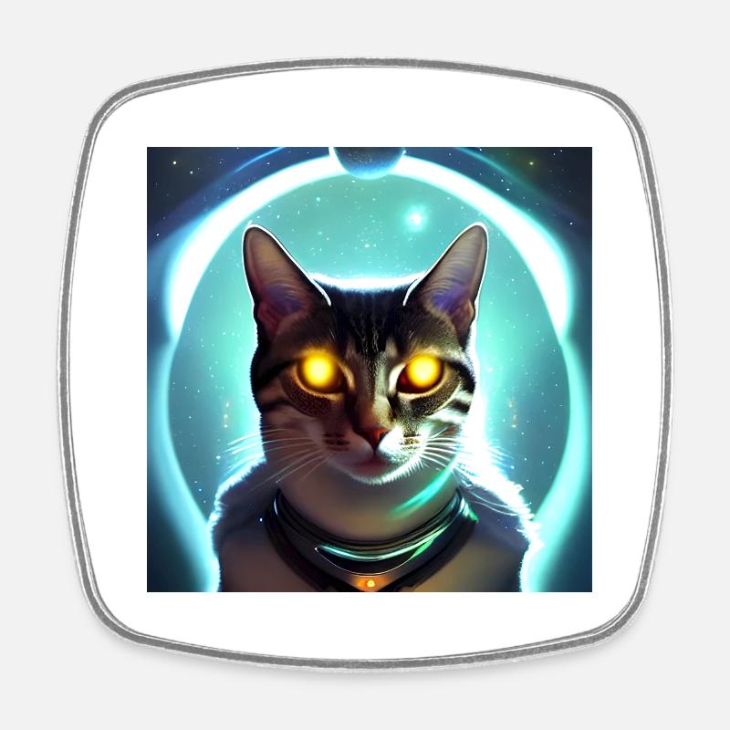 Le chat de l’univers - Magnet carré - blanc