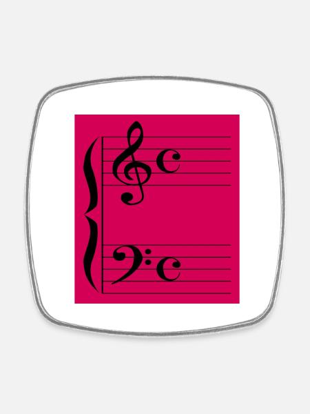 Musikalische Clefs - Viereckiger Kühlschrankmagnet - Weiß