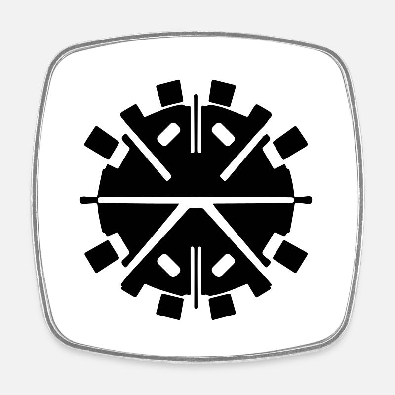 Clock - Square fridge magnet - white