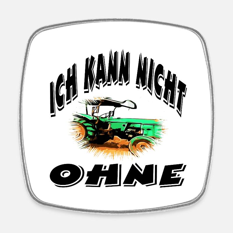Traktor - Viereckiger Kühlschrankmagnet - Weiß