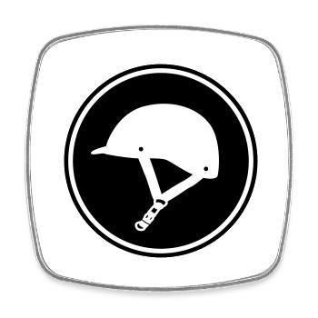 Reiterhut icon - Viereckiger Kühlschrankmagnet - Weiß - Vorne