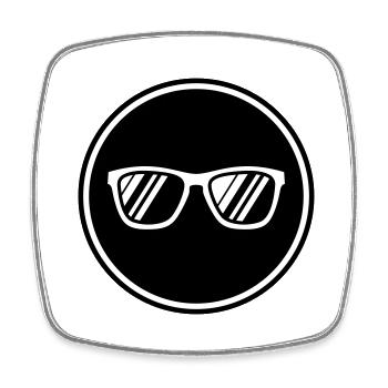 Sonnenbrille Symbol - Viereckiger Kühlschrankmagnet - Weiß - Vorne