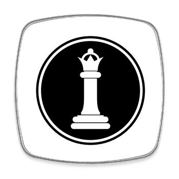 Reine des pièces d'échecs - Magnet carré - blanc - Devant