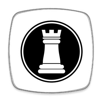 pièce d'échecs - Magnet carré - blanc - Devant