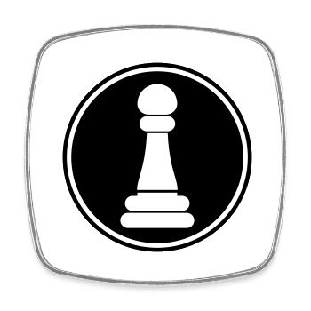 Pièce d'échecs pion évêque - Magnet carré - blanc - Devant