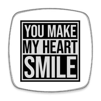 make my heart smile - Square fridge magnet - white - Front