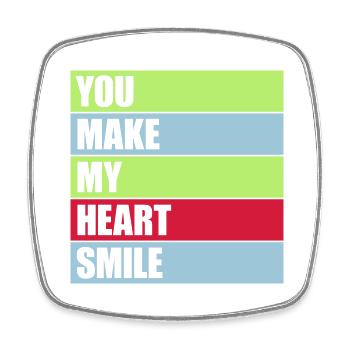make my heart smile - Square fridge magnet - white - Front