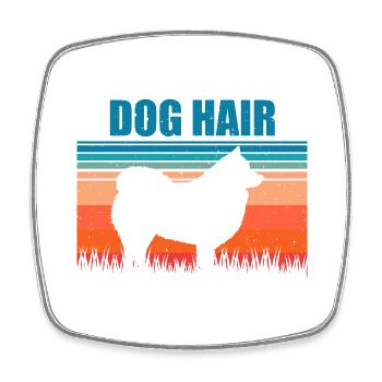 No dog hair, but fur Finnish Lapp - Square fridge magnet - white - Front