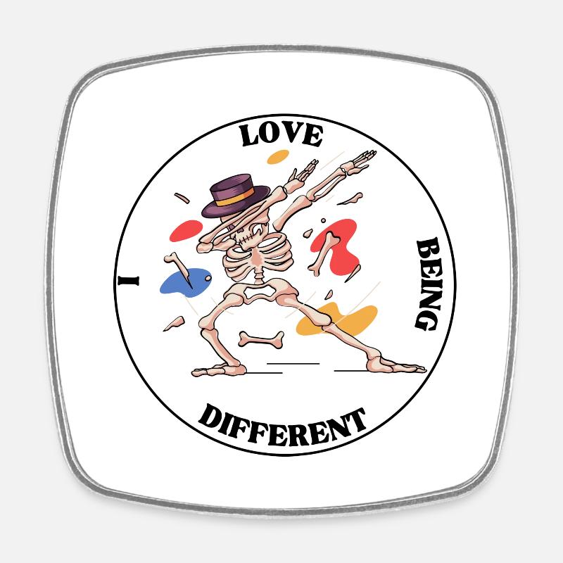 love being different - Square fridge magnet - white