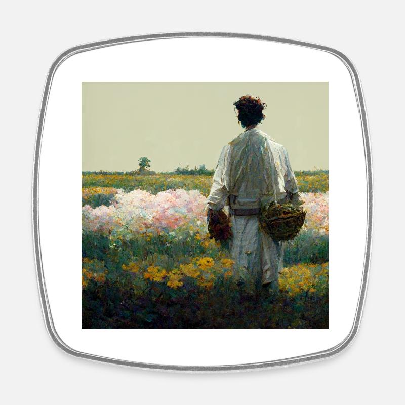Florist circa 1890 - Square fridge magnet - white