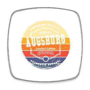 Augsburg Deutschland Stadt Vintage Retro Skyline - Viereckiger Kühlschrankmagnet - Weiß - Vorne