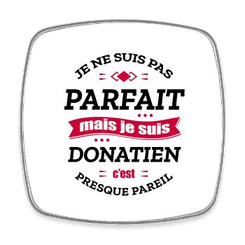 DONATIEN PARFAIT - PRENOM DONATIEN - Magnet carré - blanc - Devant
