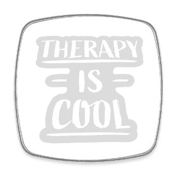 therapy is cool Quote - Square fridge magnet - white - Front