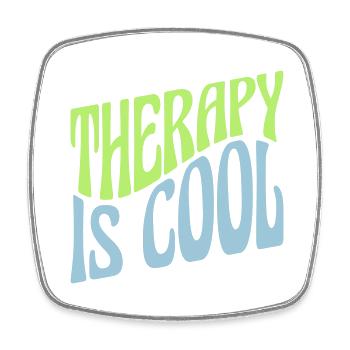 therapy is cool Quote - Square fridge magnet - white - Front