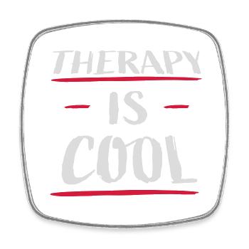 therapy is cool Quote - Square fridge magnet - white - Front