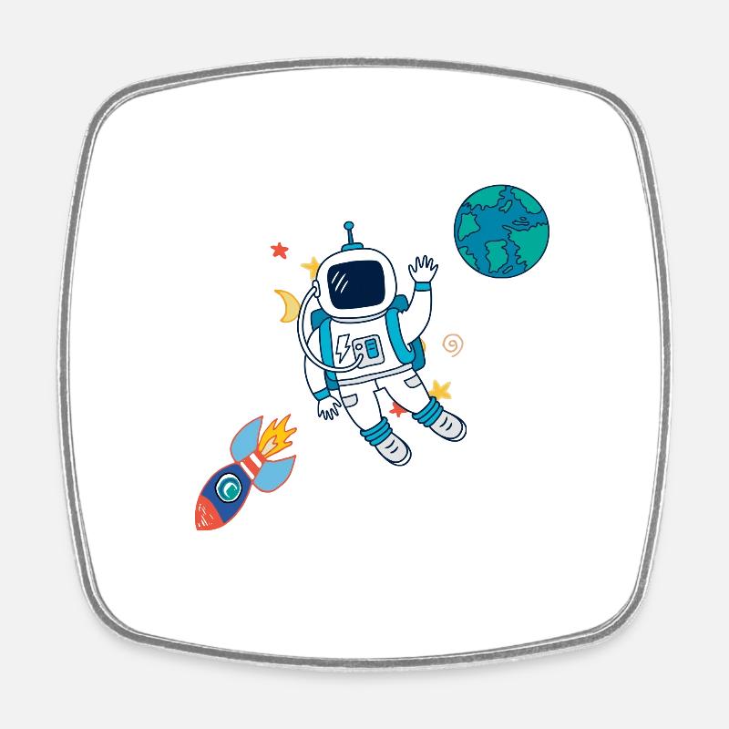 Espace - Magnet carré - blanc