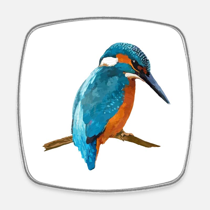 Pájaro - Imán de nevera cuadrado - blanco