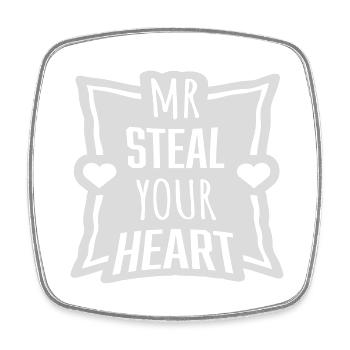 mr steal your heart - Viereckiger Kühlschrankmagnet - Weiß - Vorne
