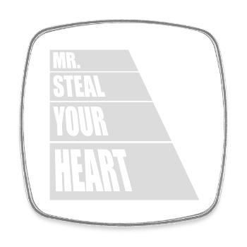 mr steal your heart - Viereckiger Kühlschrankmagnet - Weiß - Vorne