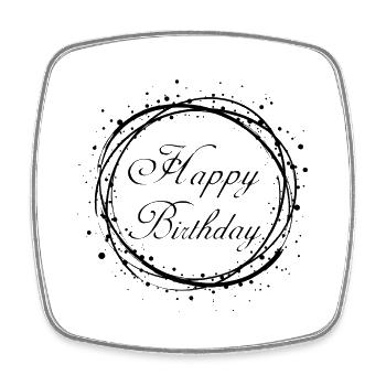 Bon anniversaire - Magnet carré - blanc - Devant
