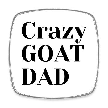 Fou GOATDAD - Magnet carré - blanc - Devant