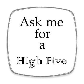 High Five - Schriftzug - Viereckiger Kühlschrankmagnet - Weiß - Vorne