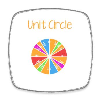 Unit Circle - Viereckiger Kühlschrankmagnet - Weiß - Vorne